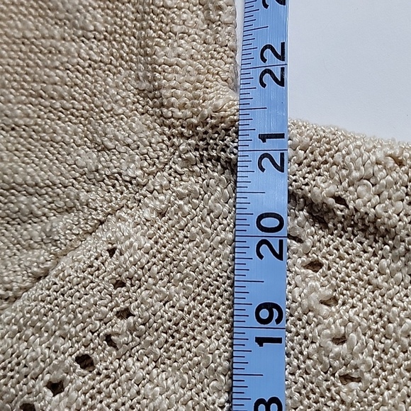 Cupio Open Front Cardigan Sweater Fringe Tassel Longsleeve Lapel Collar Casual M - Picture 12 of 14